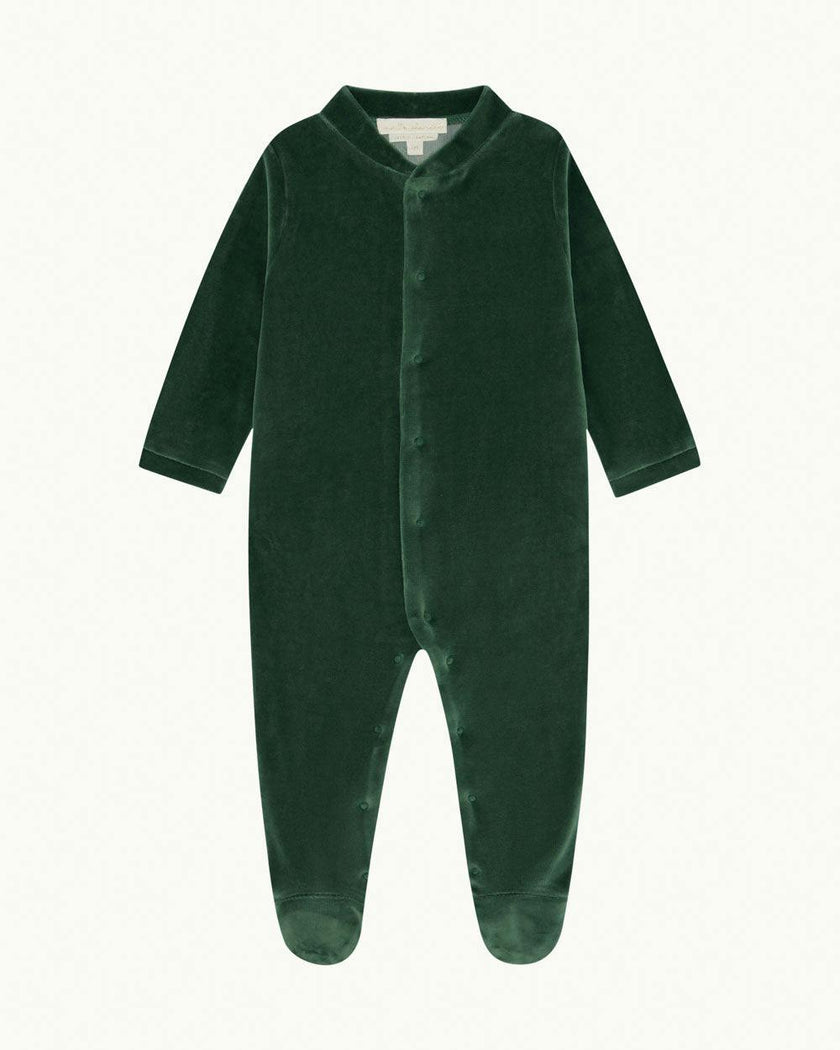 Velour Angel Wing™ Sleepsuit - Gold & Emerald Green