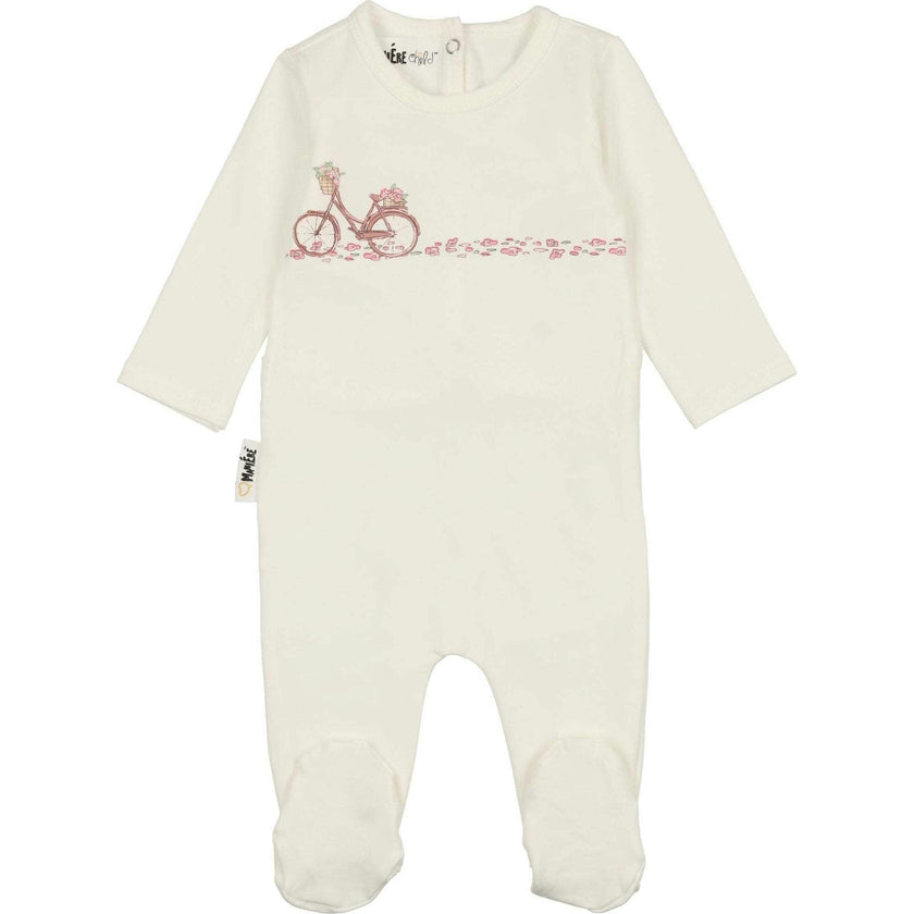 Flower Bike Print Footie