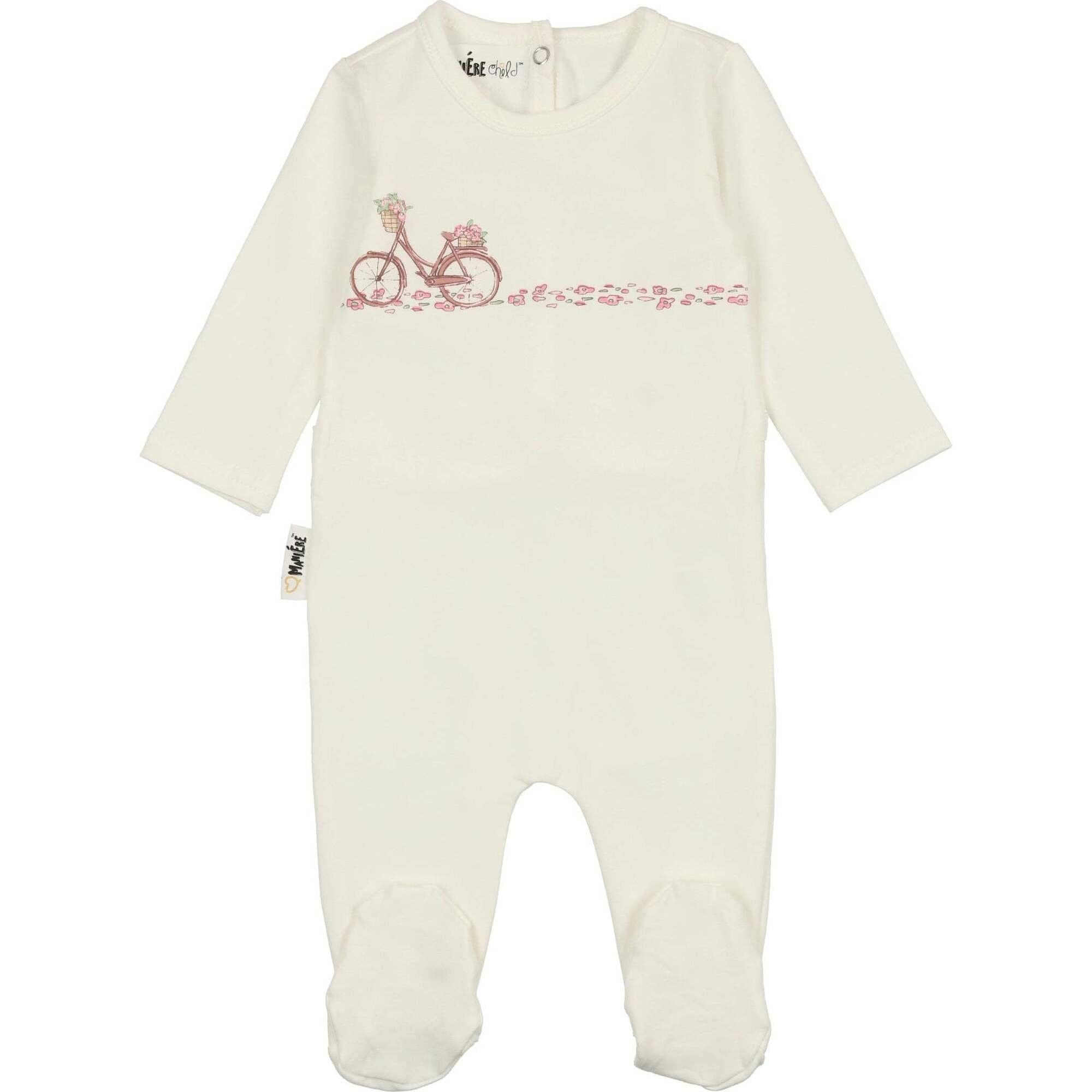 Flower Bike Print Footie