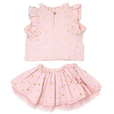 Mini Gold Stars Gauze Lola Top and Tutu Set