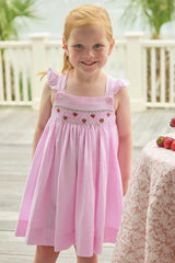 Smocked Lizzy D Dress - Strawberries