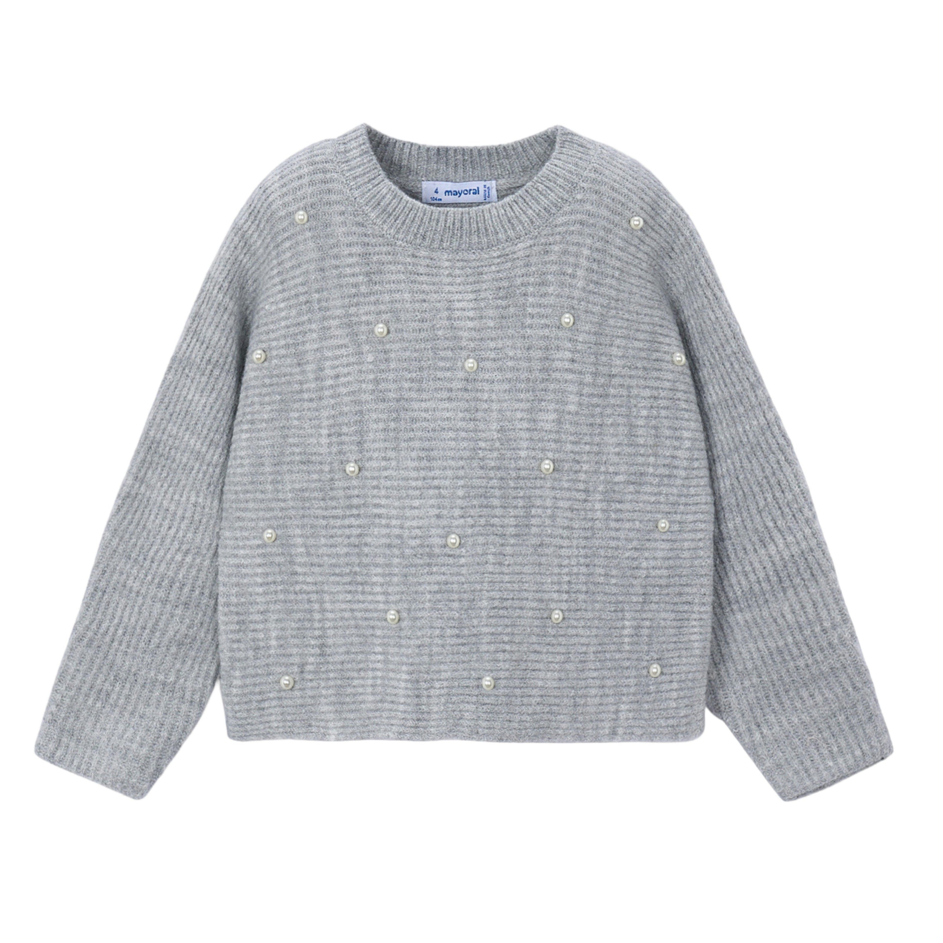 Gray Pearl Knit Sweater