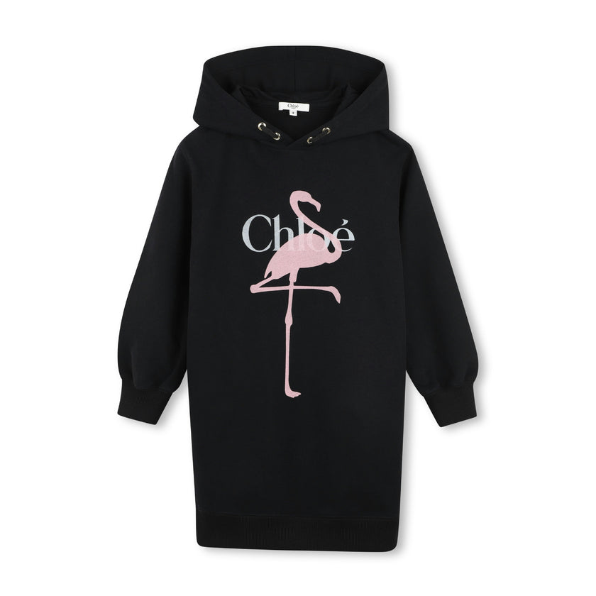 Black Flamingo Hoodie Dress