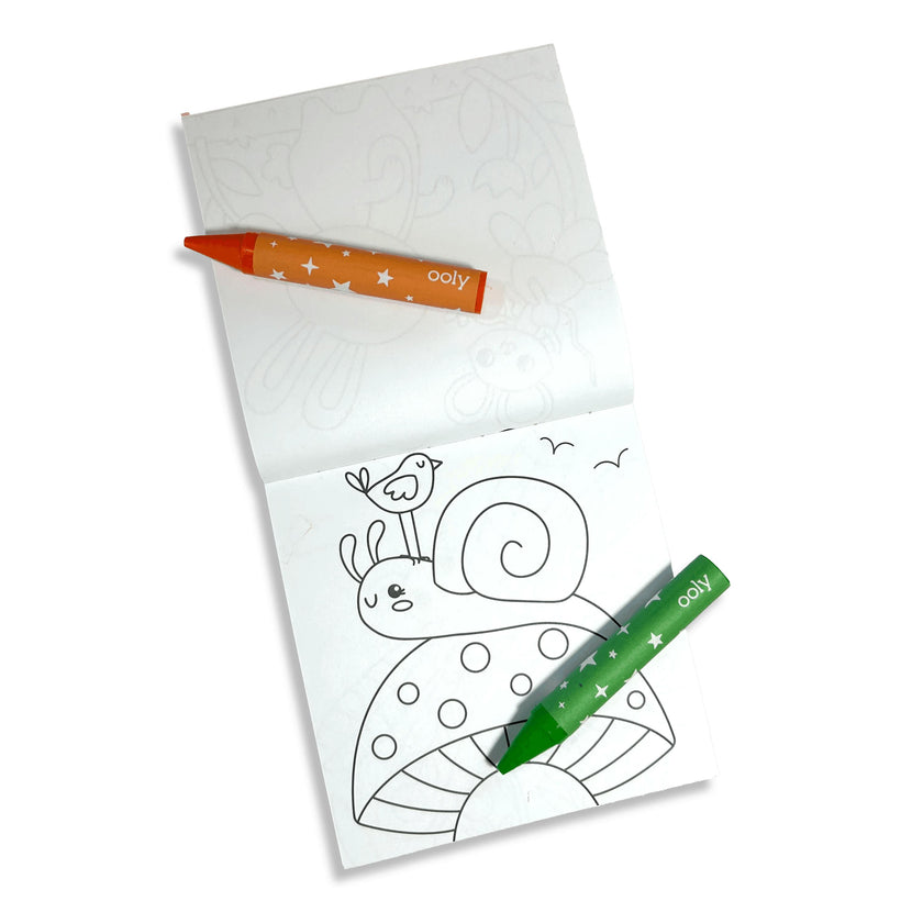 Carry Along! Coloring Book and Crayon Set - Garden Pals - Set of 9 Crayons