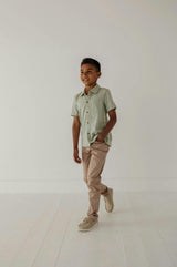 Boy's Collar Button Shirt Desert Sage