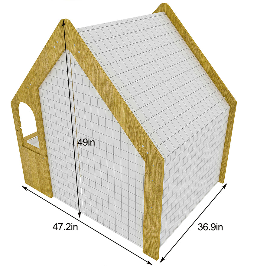 Flair | Indoor Wooden Playhouse with Desk, Chair & Chalkboard for Toddlers and Kids