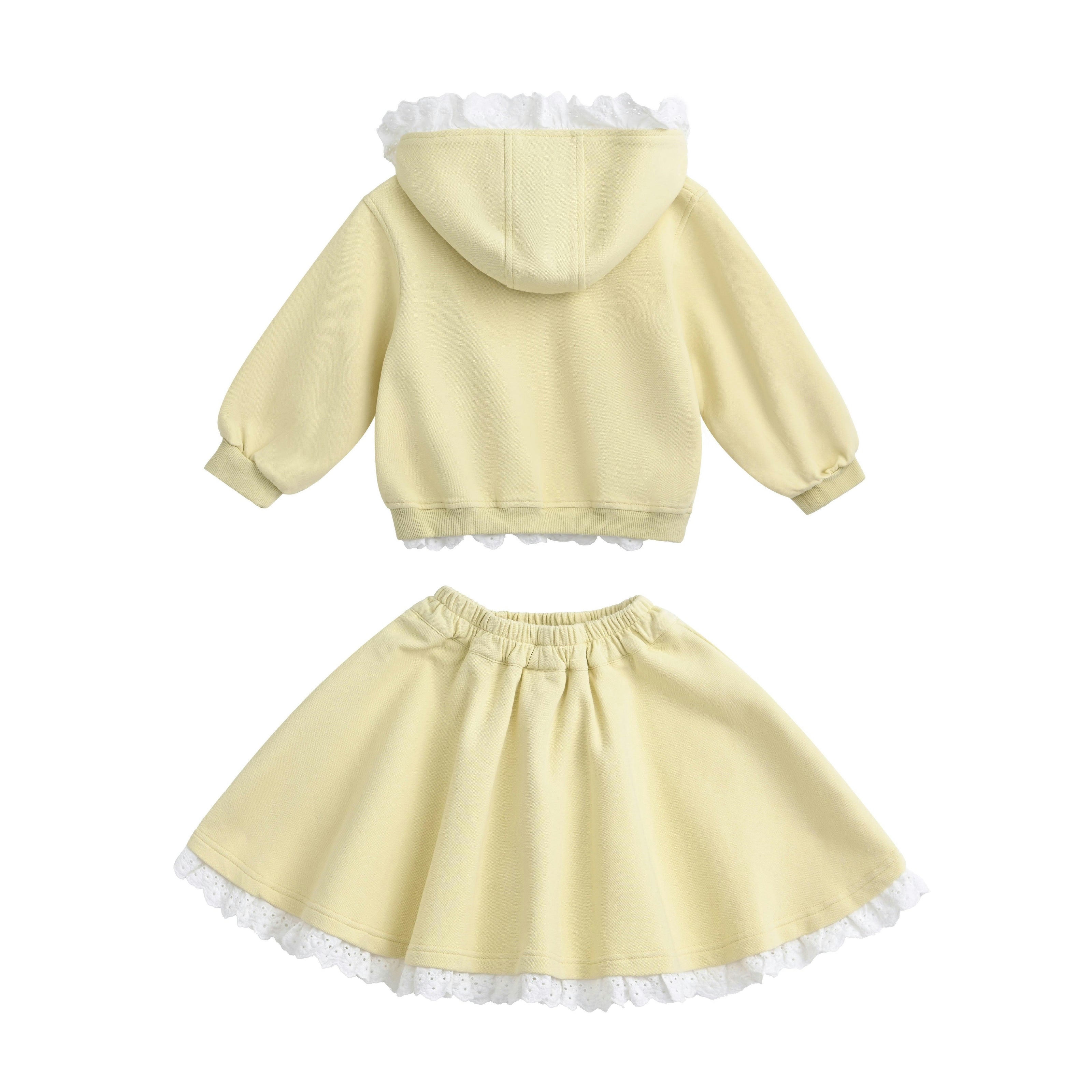 Light Yellow Ruffle Skirt Set