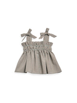 children's vichy frilled top - foggy brown