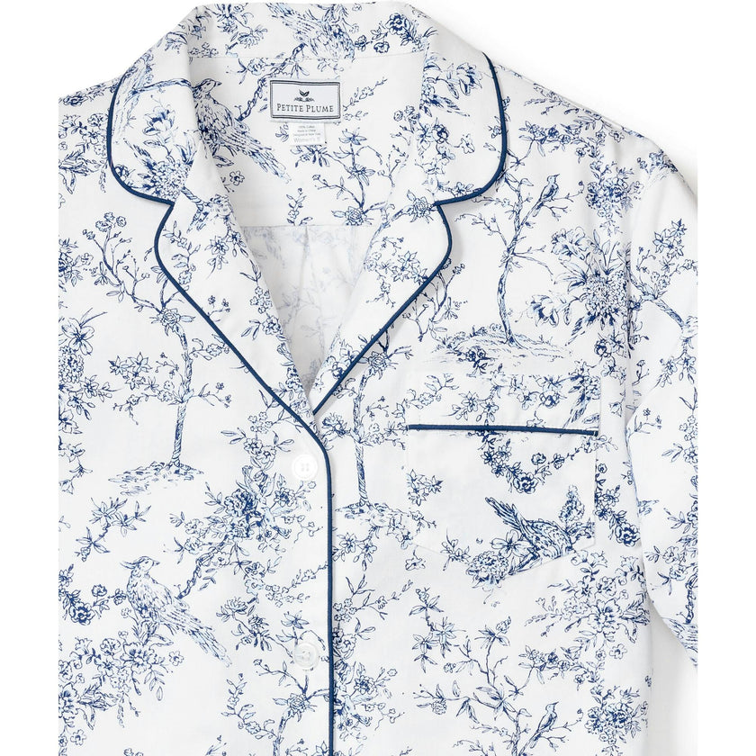 Women's Twill Pajama Set in Timeless Toile
