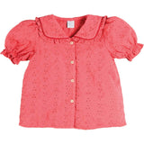 Broderie Anglaise Mariner Collar Blouse in Strawberry (4-12yrs)