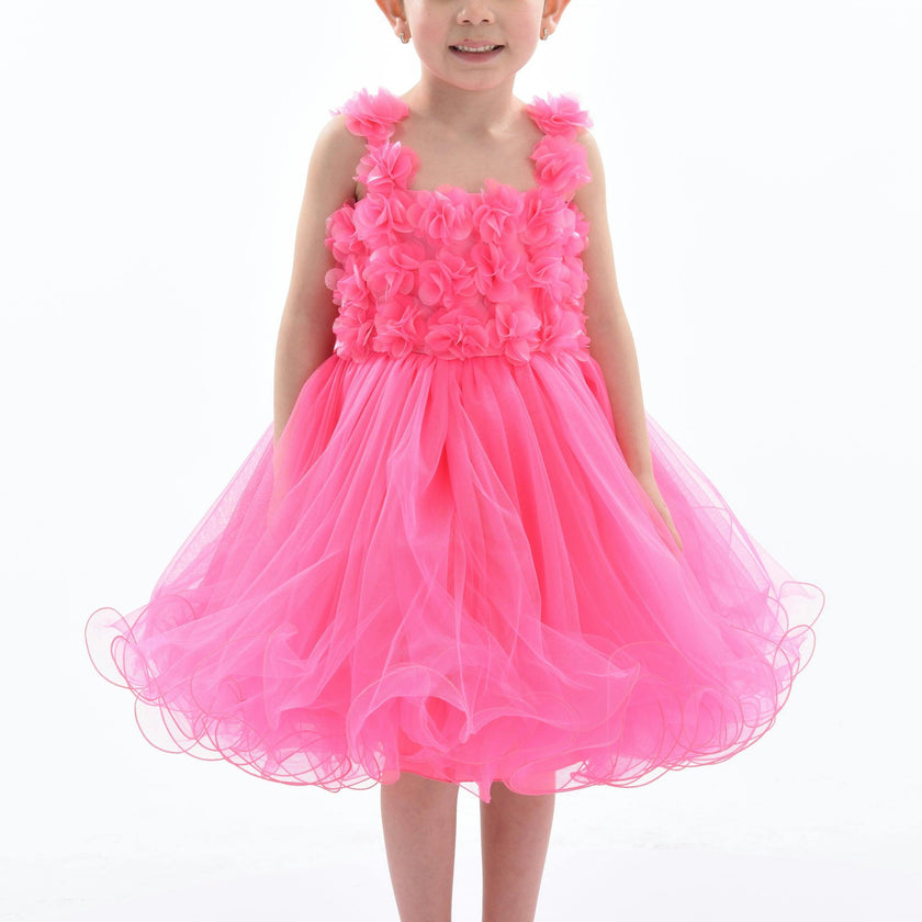 Neon Pink Rose Campanula Dress