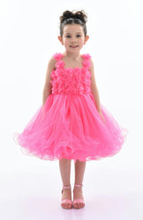 Neon Pink Rose Campanula Dress