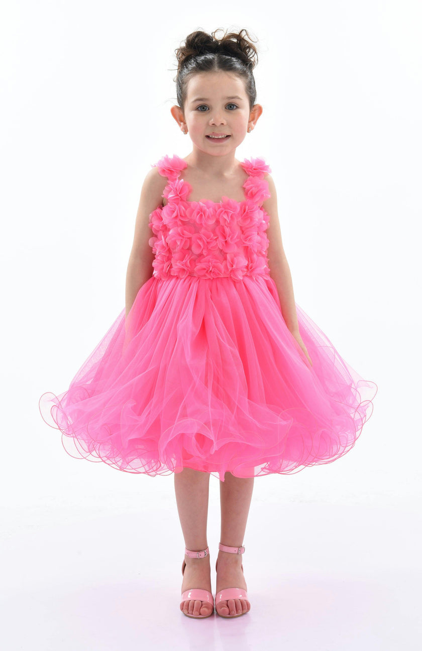 Neon Pink Rose Campanula Dress