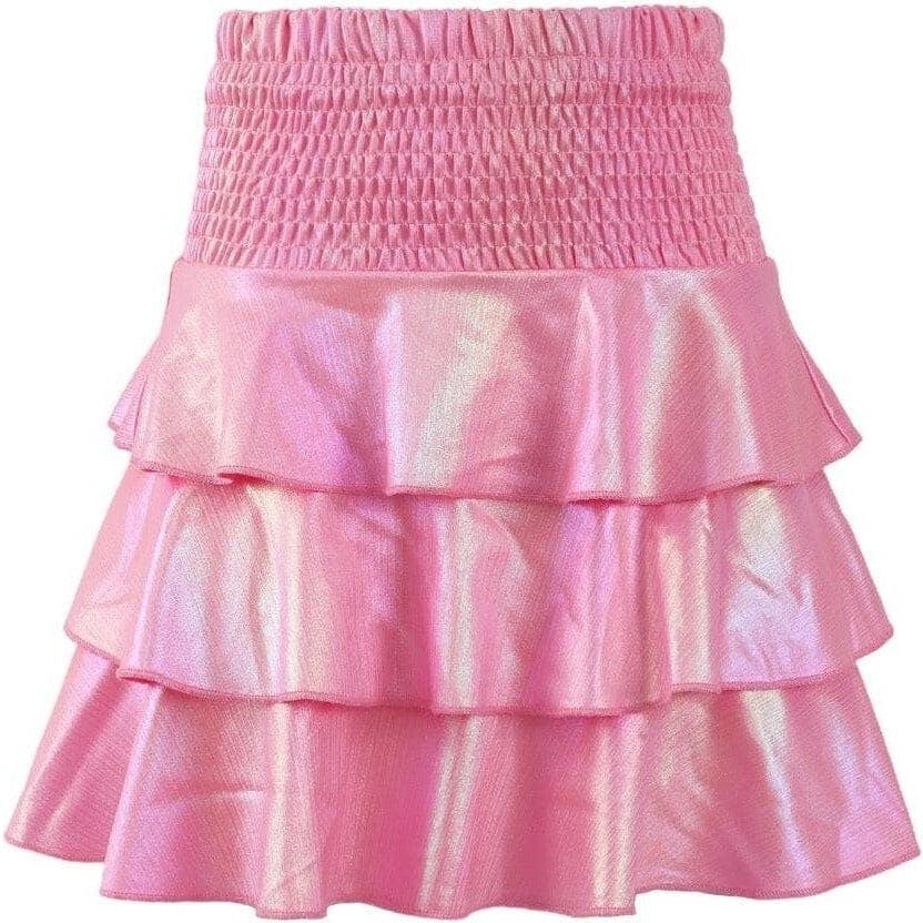 Hologram Tiered Mini Skirt