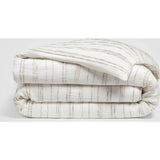 White & Beige Stripe Duvet Cover, White
