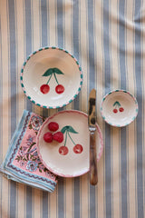 Ceramic Dipping Bowl with Hand-painted Cherries - Small - 3.38 oz