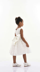 White Kreisler Sequin Bow Rose Dress