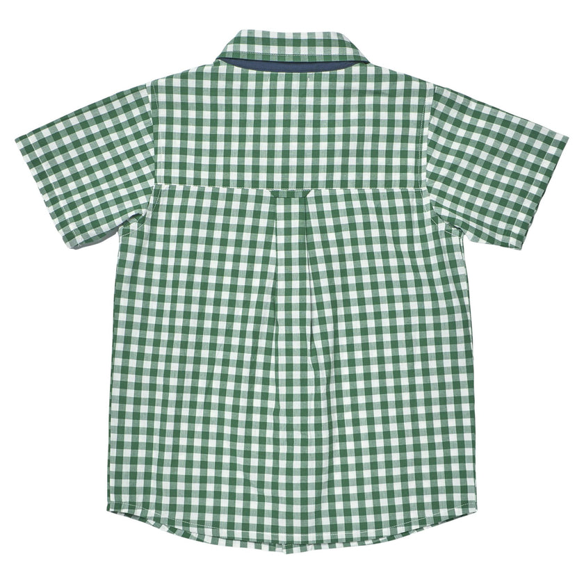Boys Jack Shirt - Green White Check