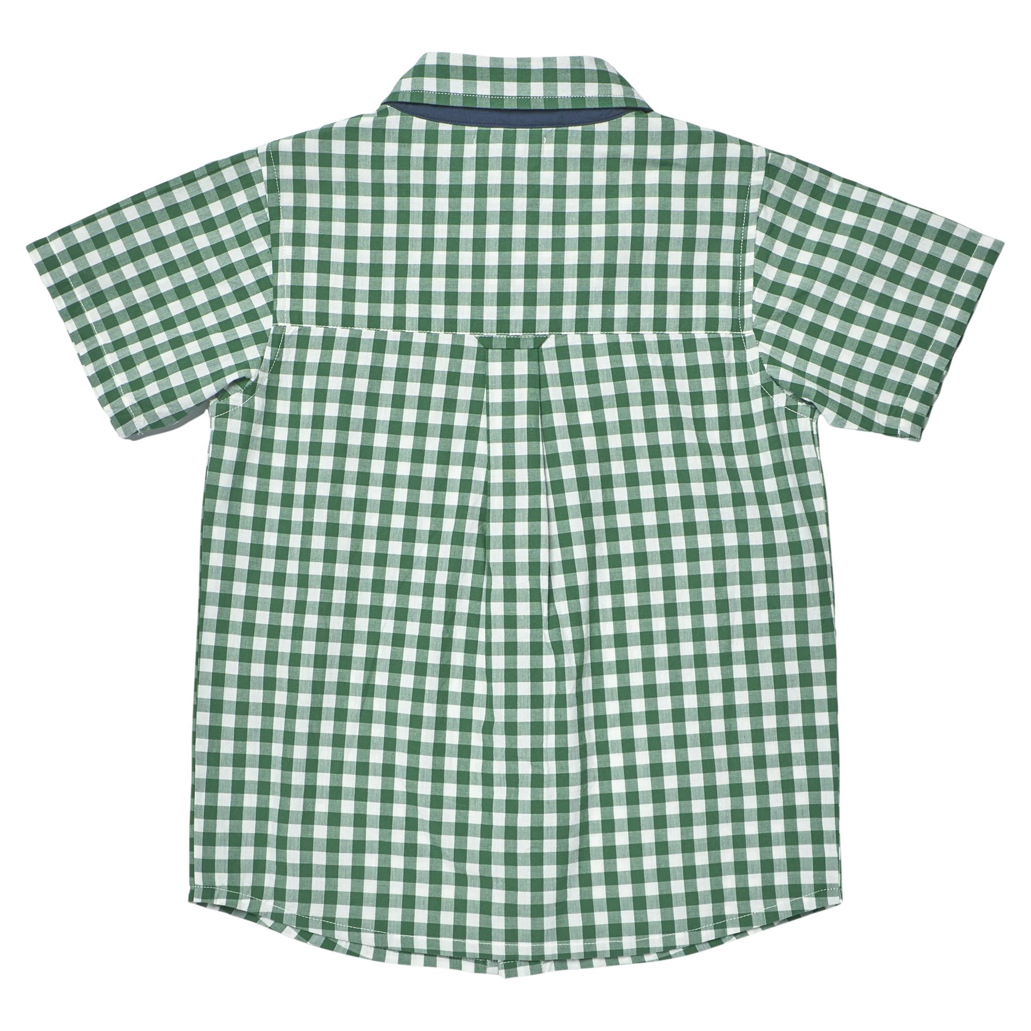 Boys Jack Shirt - Green White Check