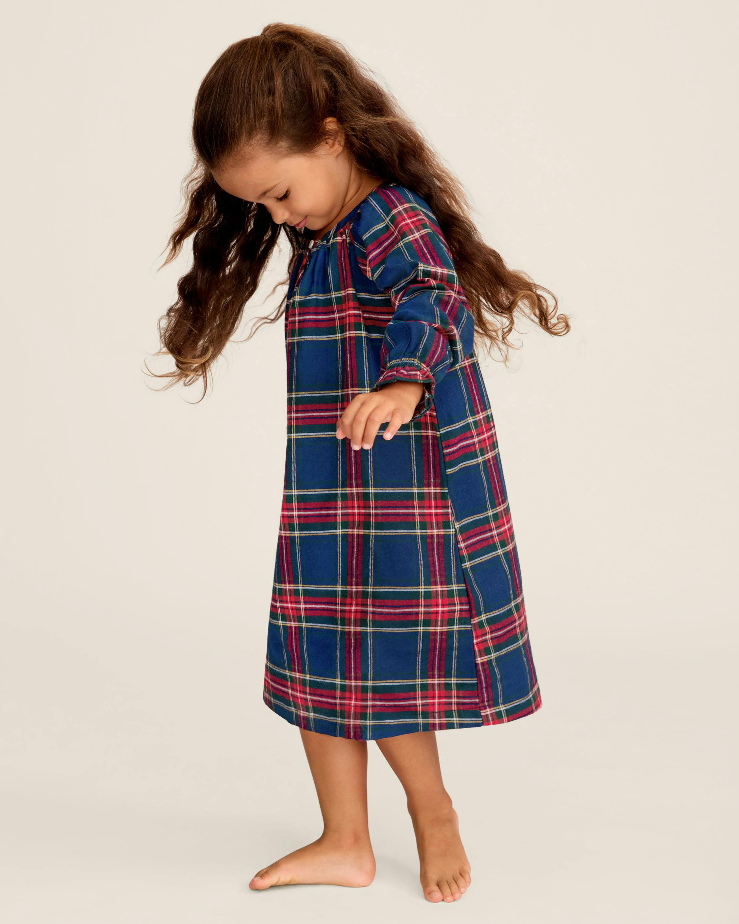 Girl's Brushed Twill Delphine Nightgown in Windsor Tartan