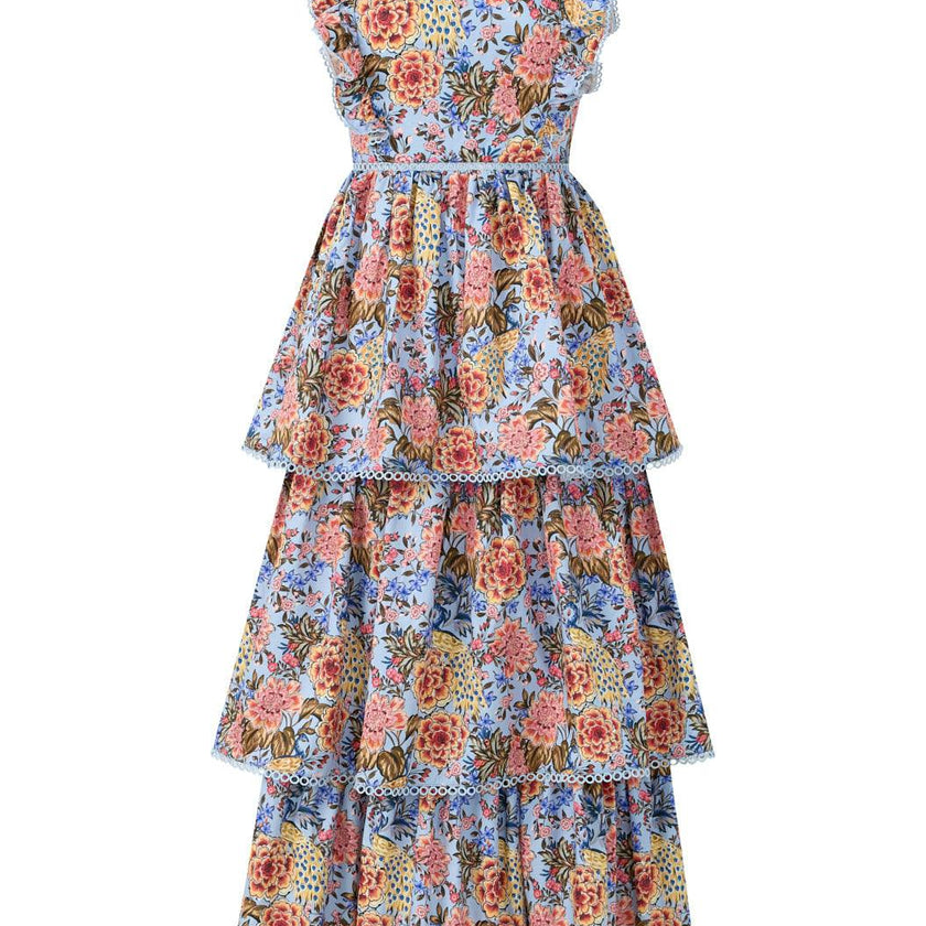 Iliana Cotton Frill Maxi Dress (Women)