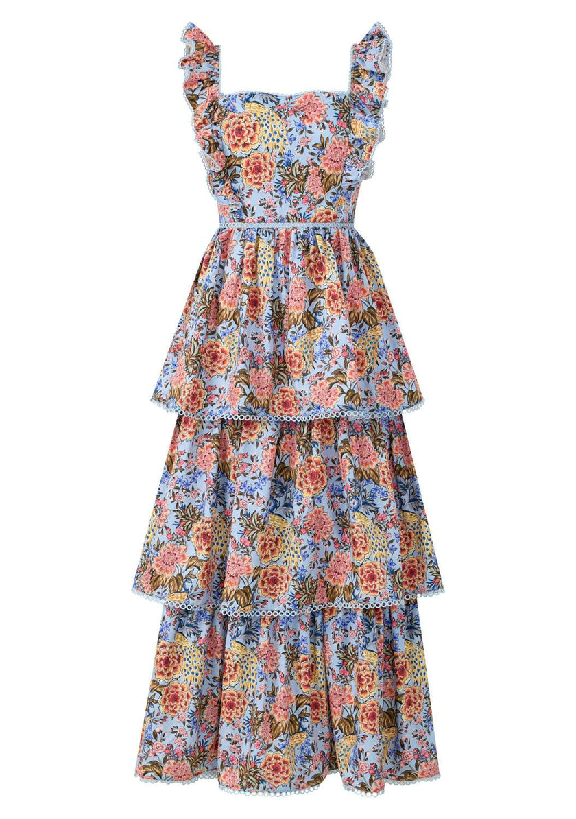 Iliana Cotton Frill Maxi Dress (Women)