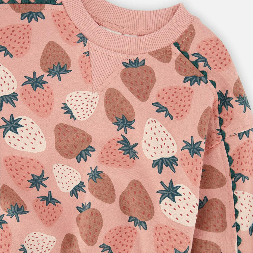 Sweatshirt Pink Strawberry Print
