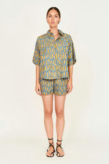 Kyoto Short Sleeved Shirt in Bluefish