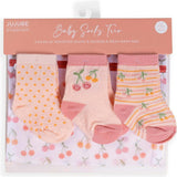 Baby Socks Trios With Zipper Wash Bag