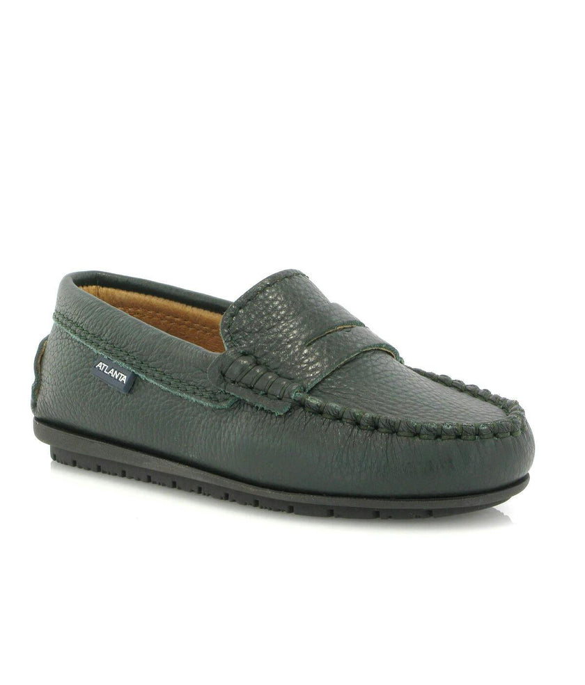 Penny 032 Walker Moccasins, green grainy leather