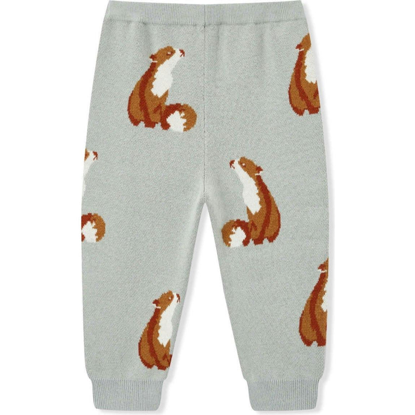 Knitted Birdseye Jacquard Sweatpants