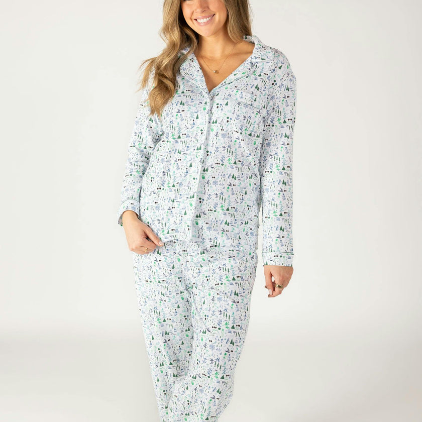 Après Ski Women's Button Front Long Pajama Set
