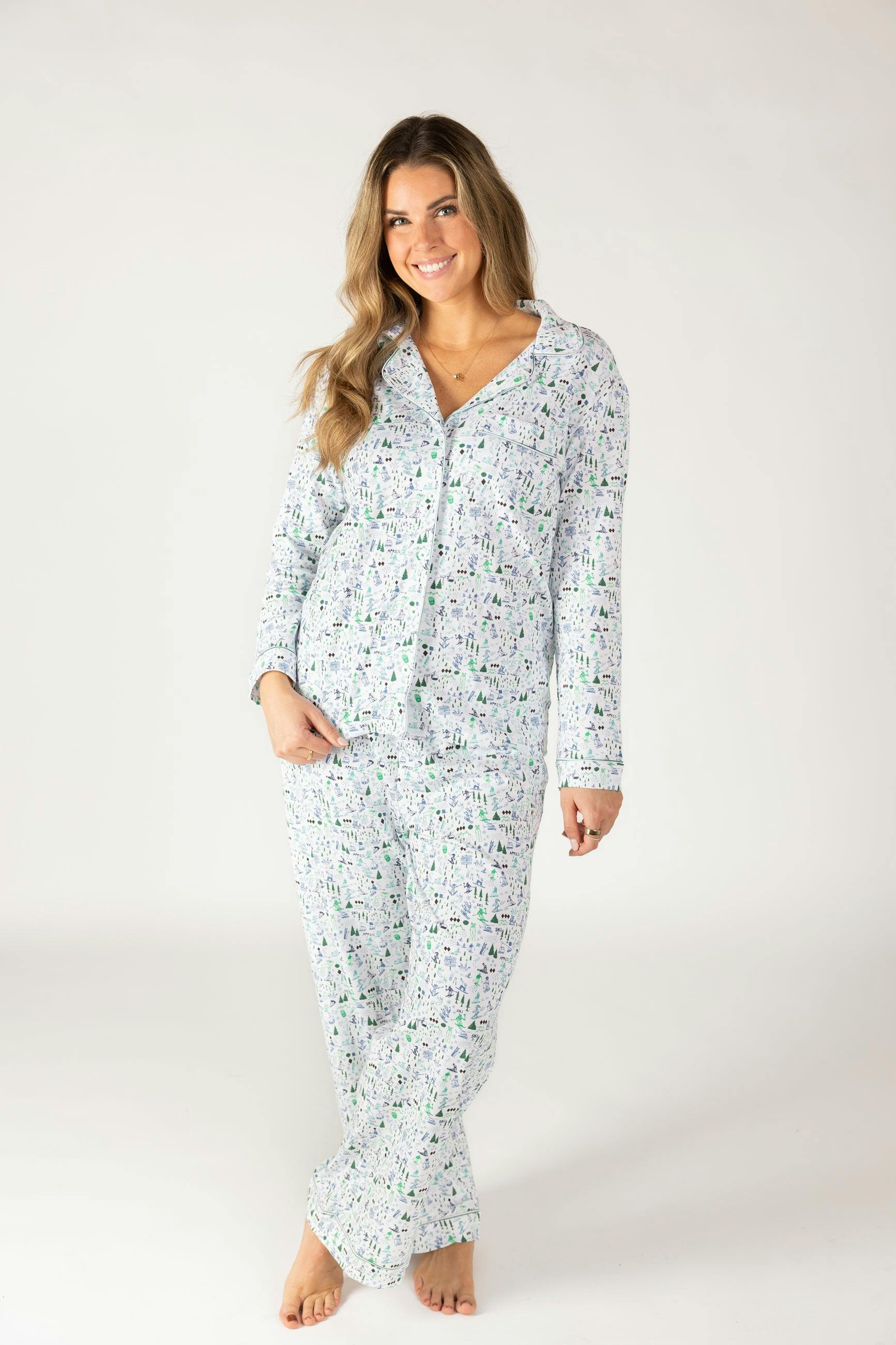 Après Ski Women's Button Front Long Pajama Set