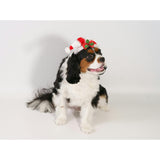 CHRISTMAS HAT - RED RIBBON W/ HOLLY LEAVES, Red