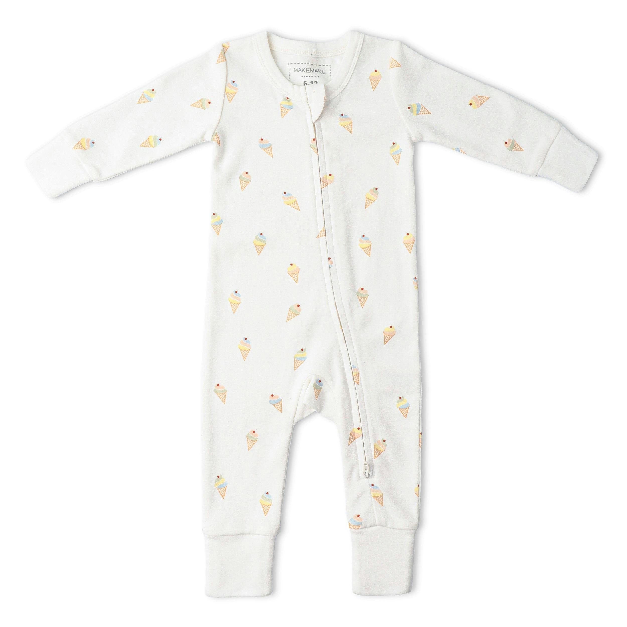 Organic 2-Way Zip Romper - Ice Cream