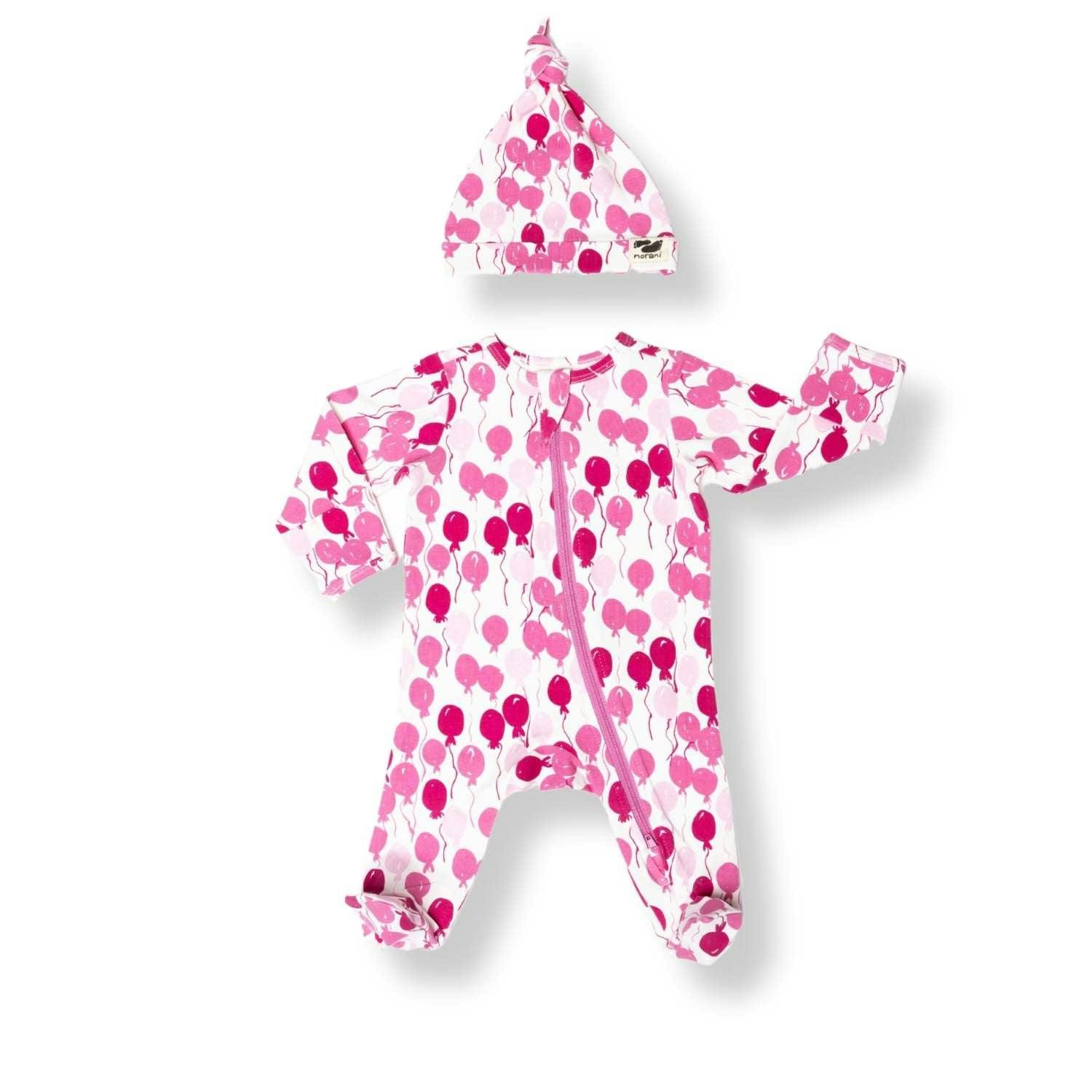 Organic Footie - Pink Balloons