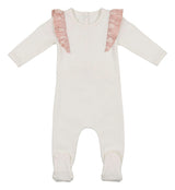 Print Shoulder Ruffle Footie