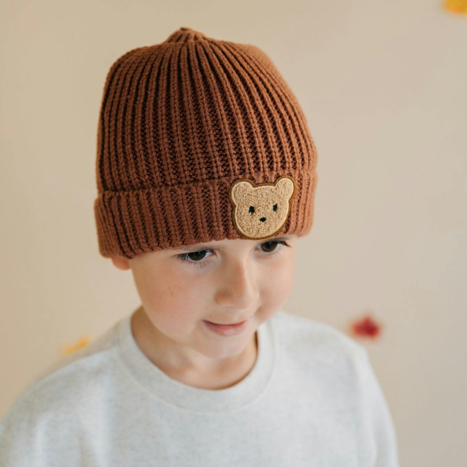 Teddy Bear Patch Beanie