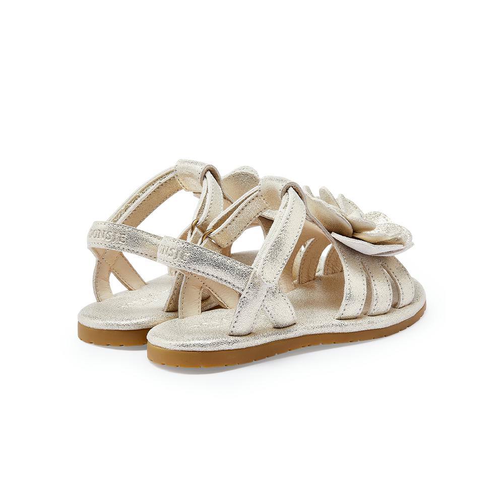 Iles Fields Sandals | Shimmer Buttercup | Silver Metallic Leather