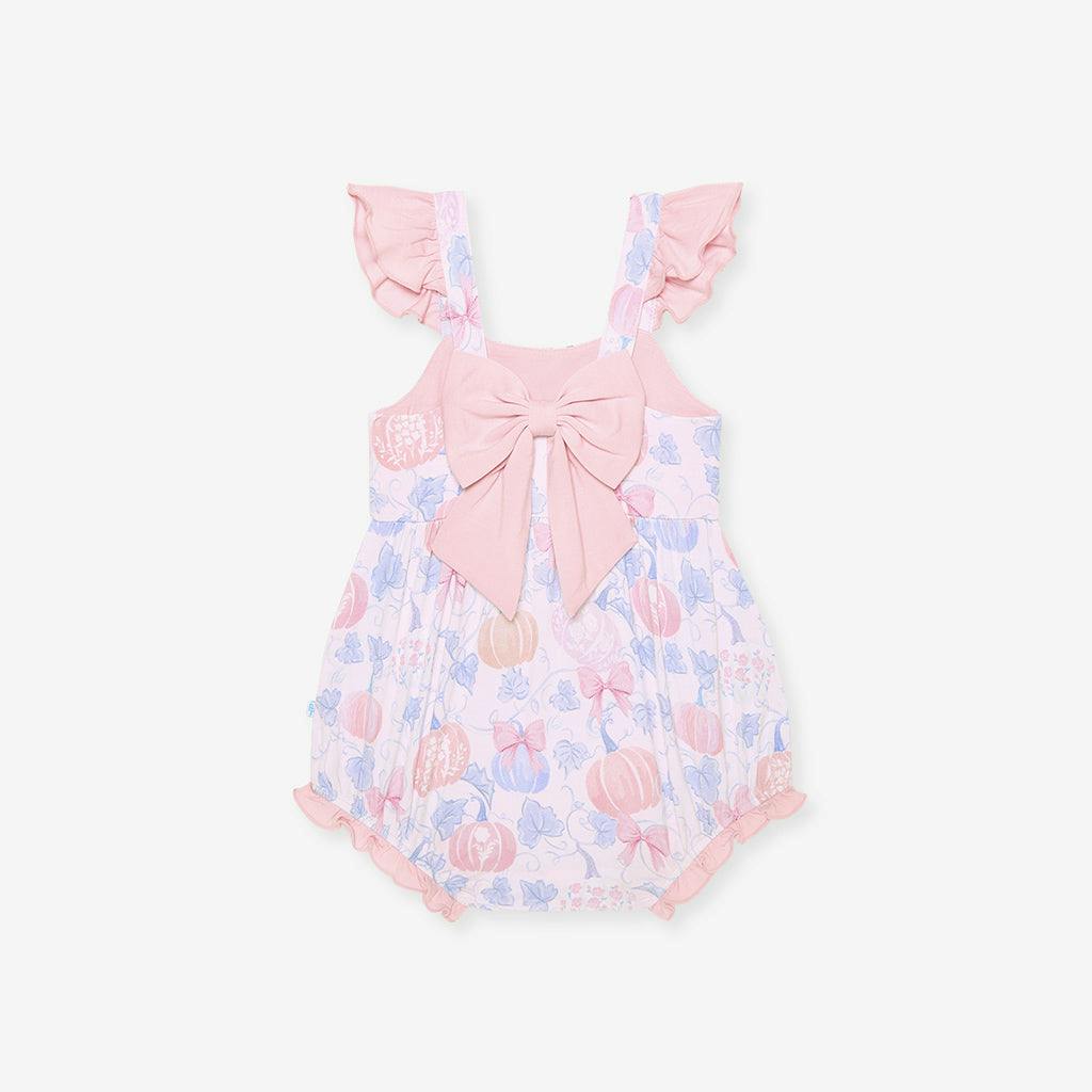 Posh Pumpkins Bow Back Bubble Romper