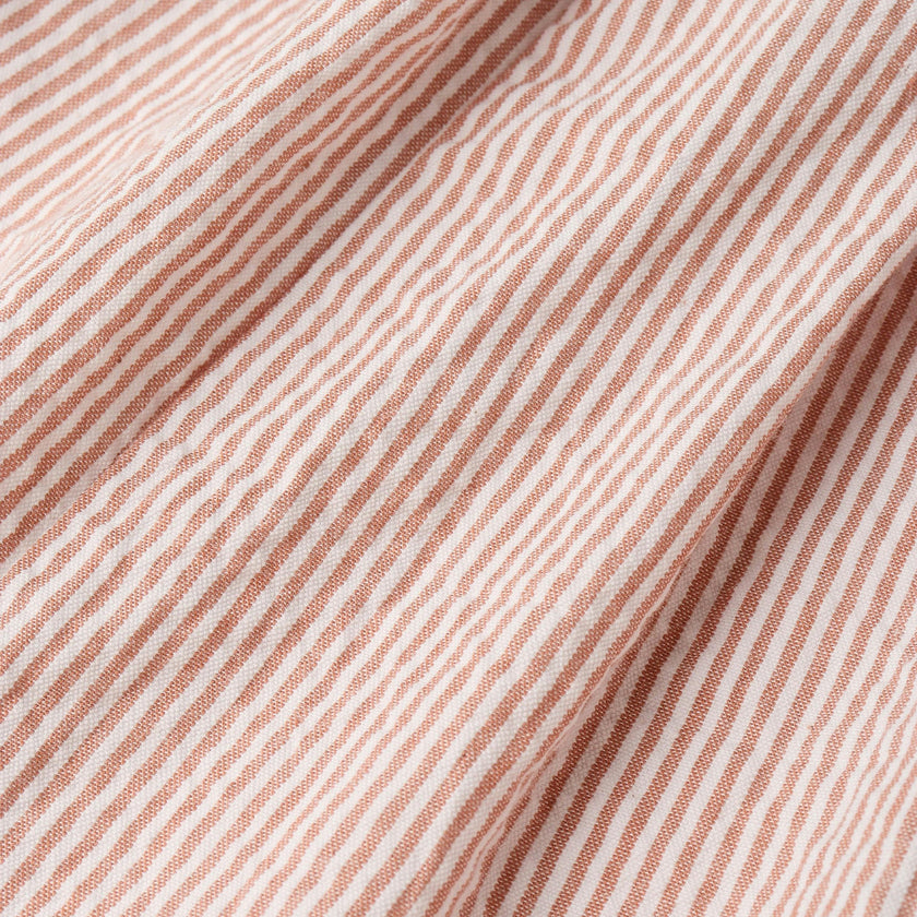 Organic Short Bubble Romper - Coral Stripes