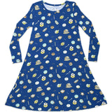 Hanukkah Cookies Bamboo Girls' Long Sleeve Dress