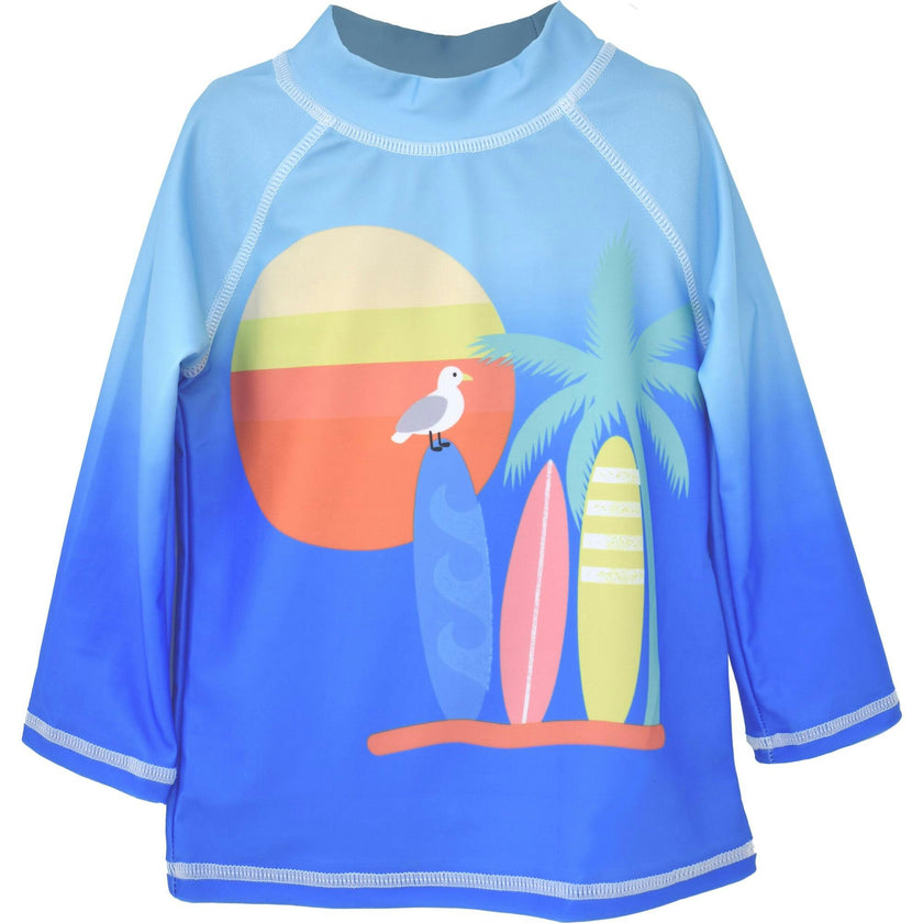 UPF 50+ Graphic Rash Guard Swim Top - E