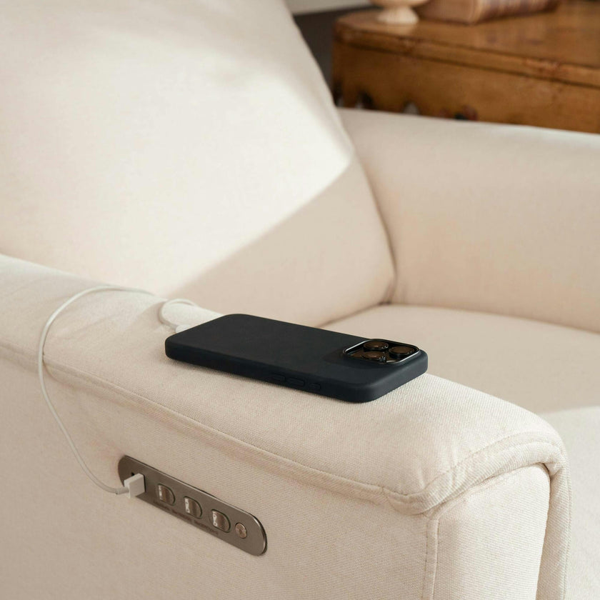 Willa Pro Power Glider Recliner w/ Power Lumbar in Performance Cream Eco-Weave