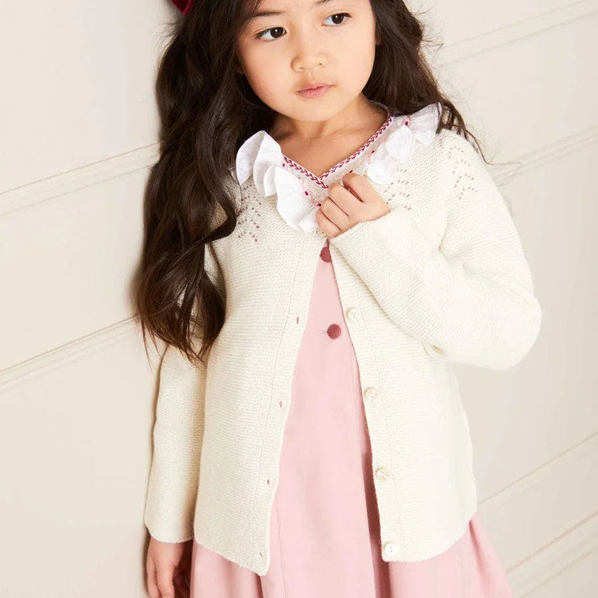 Openwork Cardigan In Cream (6mths-10yrs)