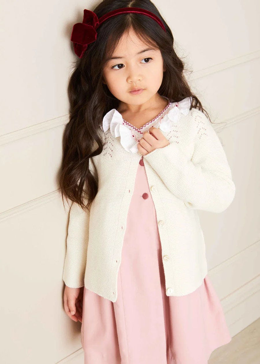 Openwork Cardigan In Cream (6mths-10yrs)