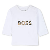 Beige Logo Baby Jacket Set