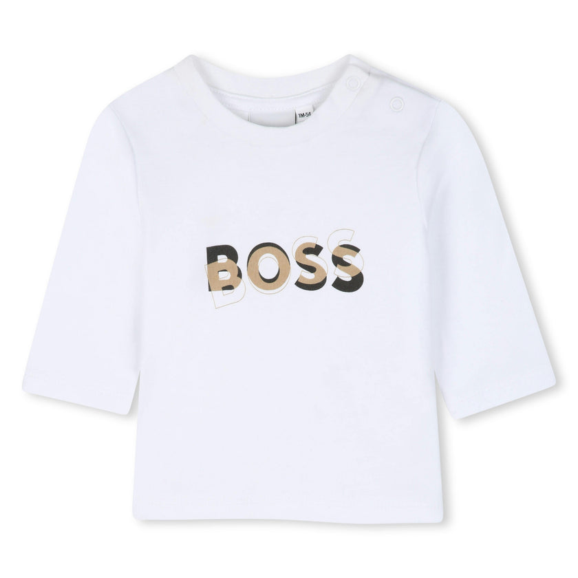 Beige Logo Baby Jacket Set