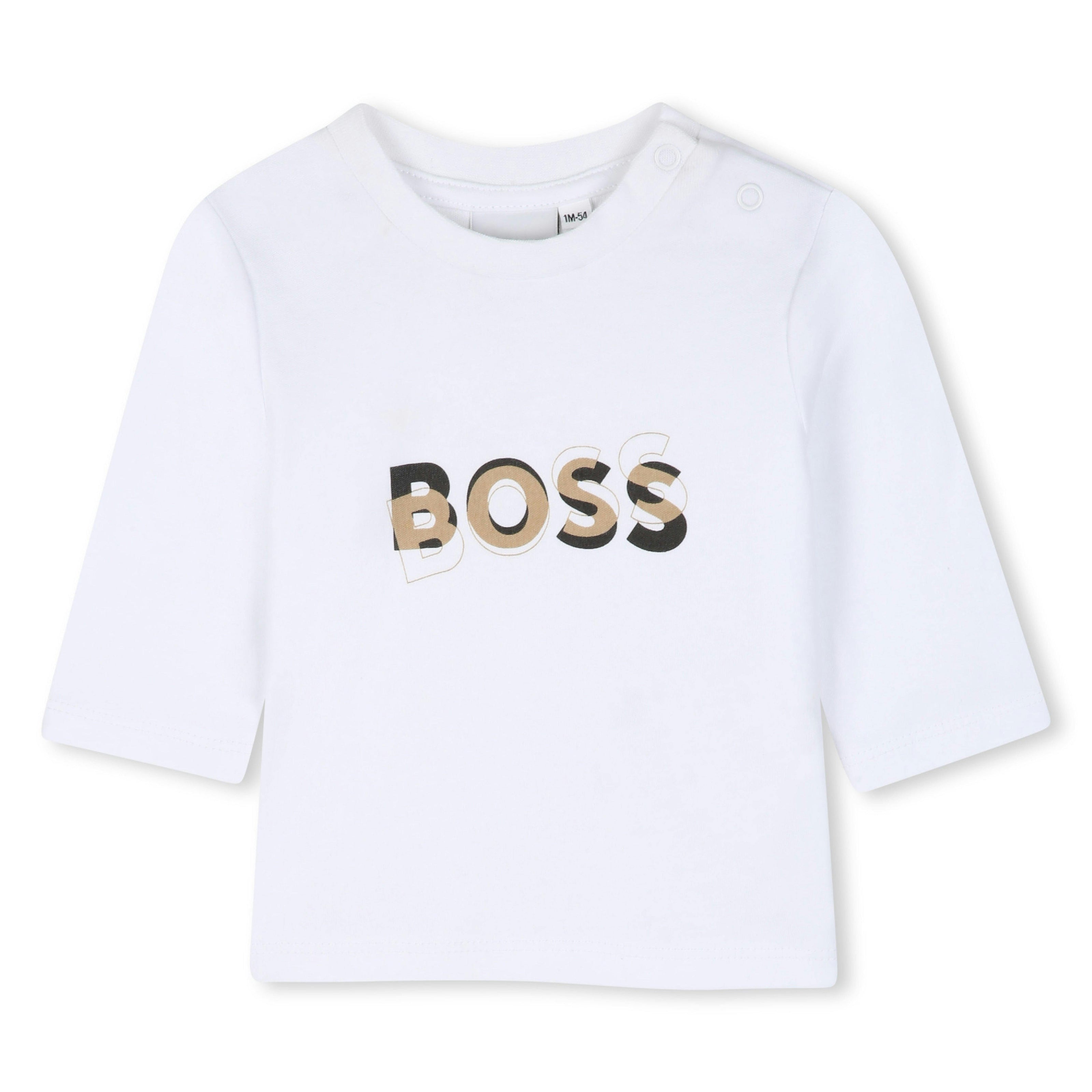 Beige Logo Baby Jacket Set
