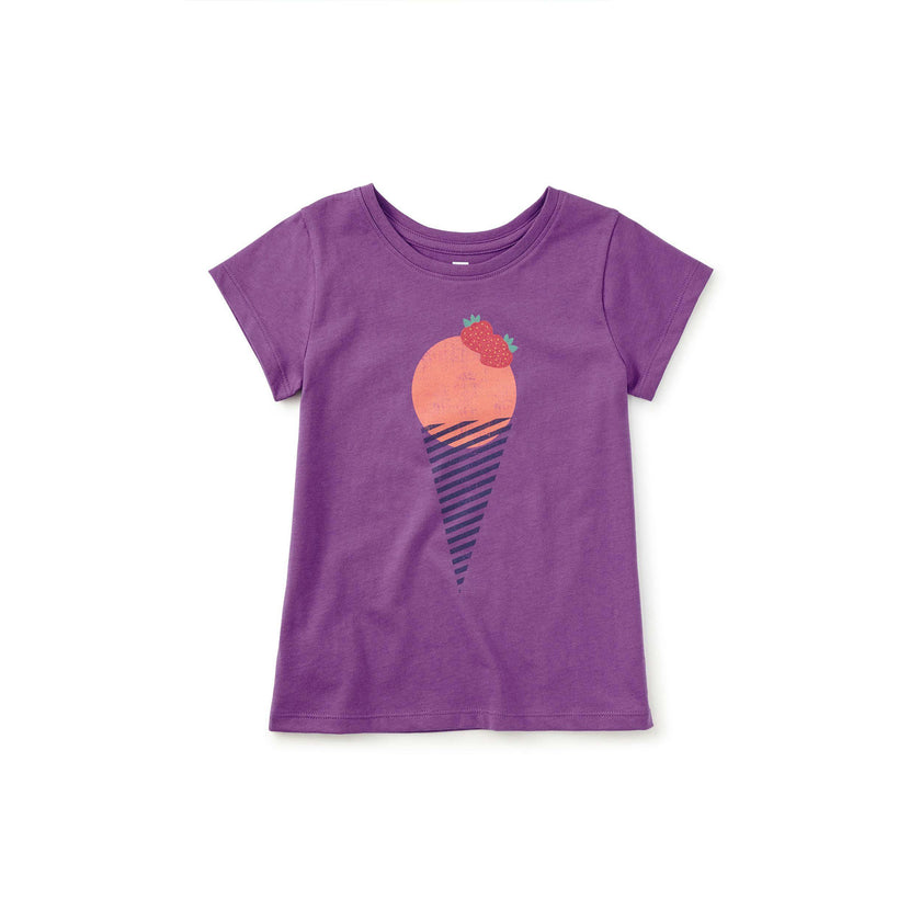 Glitter Strawberry Graphic Tee, Deep Lavender